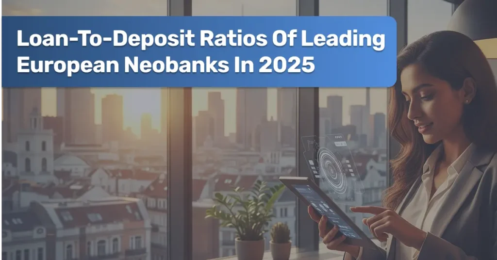 Graph illustrating loan-to-deposit ratios of leading European neobanks in 2025