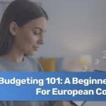 Budgeting guide illustration for European households with financial icons