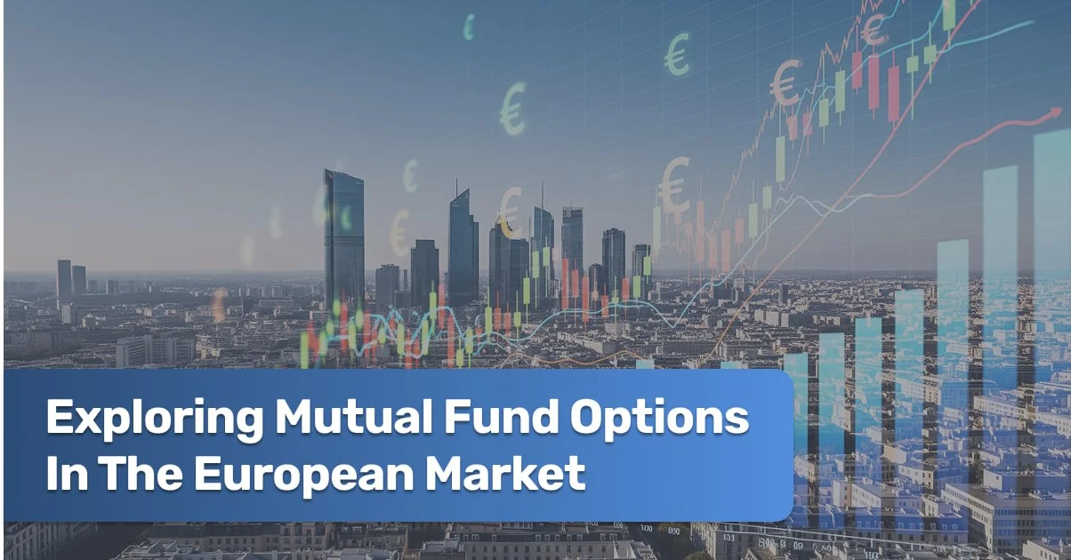 Financial chart and euro coins symbolizing mutual fund investments in Europe