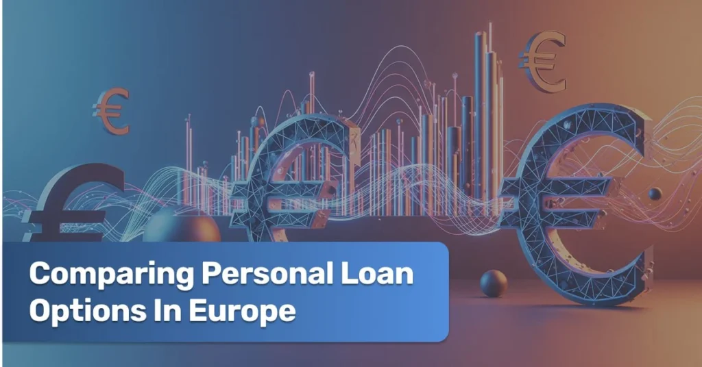 Application form, euro currency notes ad abstract details representing personal loan options in Europe