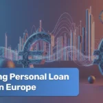 Application form, euro currency notes ad abstract details representing personal loan options in Europe