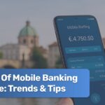 Smartphone displaying a mobile banking app interface, symbolizing the rise of mobile banking in Europe