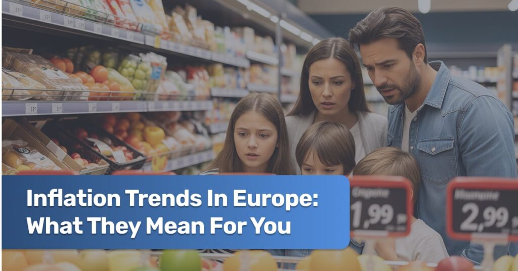 Line graph showing inflation trends across European countries in 2025